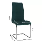 Étkezőszék, smaragd Velvet szövet/króm, SALOMA NEW