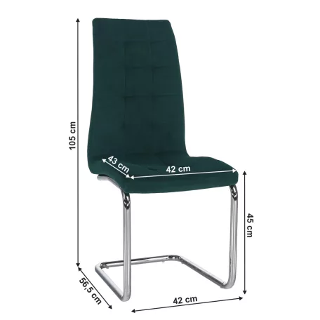 Étkezőszék, smaragd Velvet szövet/króm, SALOMA NEW