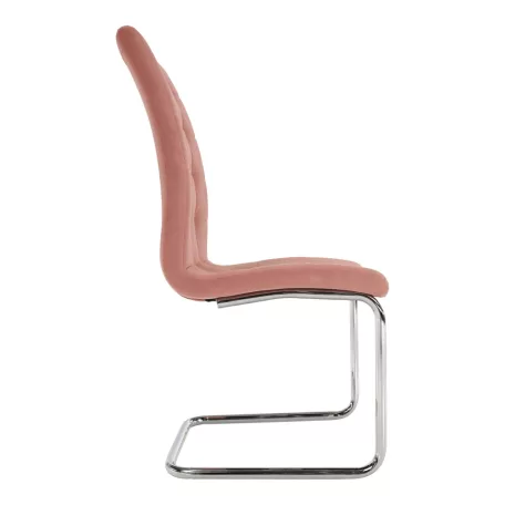 Étkezőszék, rózsaszín Velvet szövet/króm, SALOMA NEW