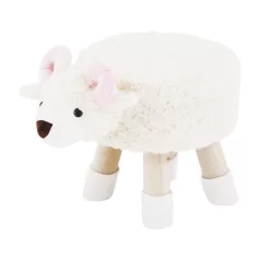   Zsámoly bárány alakban, Velvet szövet fehér/rózsaszín/természetes, LOLA