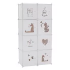 Gyerek moduláris szekrény, fehér/barna minta, KIRBY