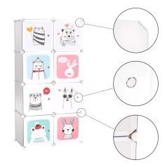 Gyerek moduláris szekrény, szürke/gyerek minta, ATREY