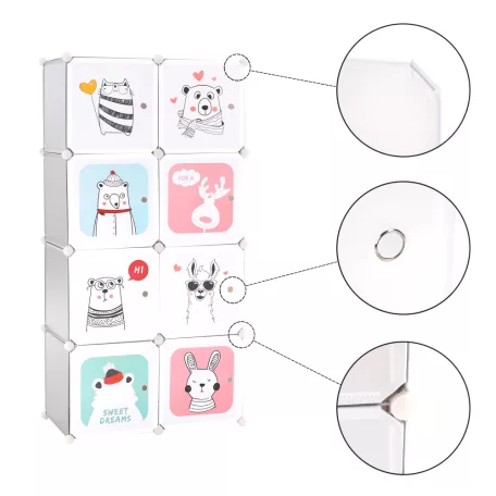 Gyerek moduláris szekrény, szürke/gyerek minta, ATREY