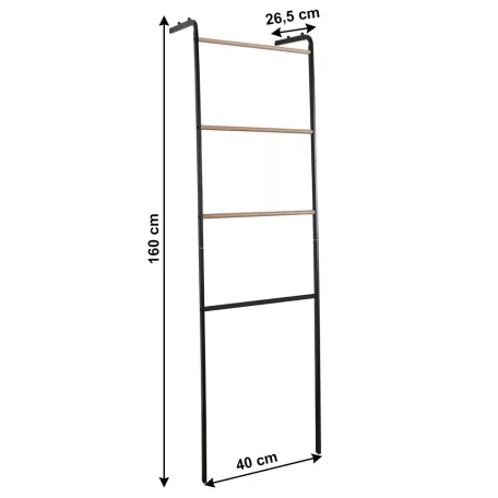 Akasztó/létra, fekete/fém, BUBY