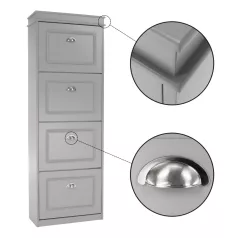 Cipőpolc, 4-soros, szürke, SEBER TYP 3