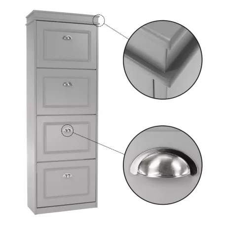 Cipőpolc, 4-soros, szürke, SEBER TYP 3