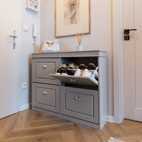 Cipőpolc, 4-soros, szürke, SEBER TYP 5