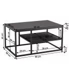 Dohányzóasztal, grafit/fekete, BARMIO