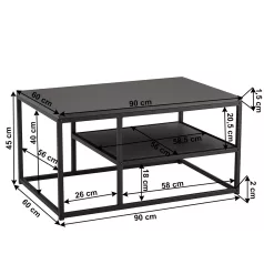 Dohányzóasztal, grafit/fekete, BARMIO