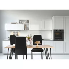 Étkezőasztal, tölgy/fekete, 150x80 cm, FRIADO