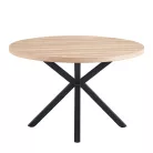 Étkezőasztal, sonoma tölgy/fekete, átmérő 120 cm, MEDOR