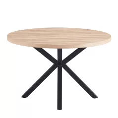   Étkezőasztal, sonoma tölgy/fekete, átmérő 120 cm, MEDOR