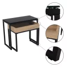 Két darabos dohányzóasztal szett, tölgy/fekete, DAGOR