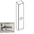 Magas élelmiszer szekrény, fehér magasfényű, PRADO 40 DK-210 2F