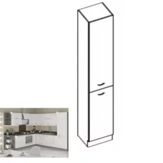   Magas élelmiszer szekrény, fehér magasfényű, PRADO 40 DK-210 2F