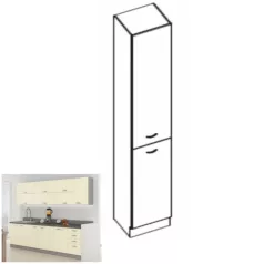   Magas élelmiszerszekrény, bézs magas fényezéssel, PRADO 40 DK-210 2F