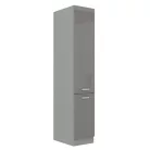 Magas kétajtós szekrény, szürke magasfényű/szürke, PRADO 40 DK-210