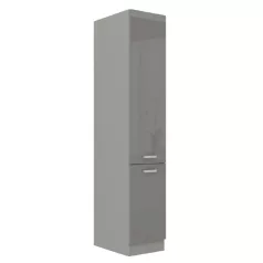   Magas kétajtós szekrény, szürke magasfényű/szürke, PRADO 40 DK-210