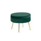 Luxus zsámoly/puff, smaragd Velvet szövet/króm arany, Art-deco, NOBLIN TYP 1