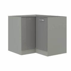   Alsó sarokszekrény, szürke/szürke extra magasfényű, PRADO 90/90 DN ZB