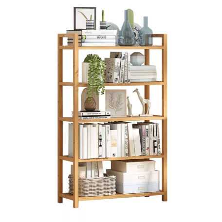 5 polcos polcállvány, természetes bambusz, FIORE TYP 3