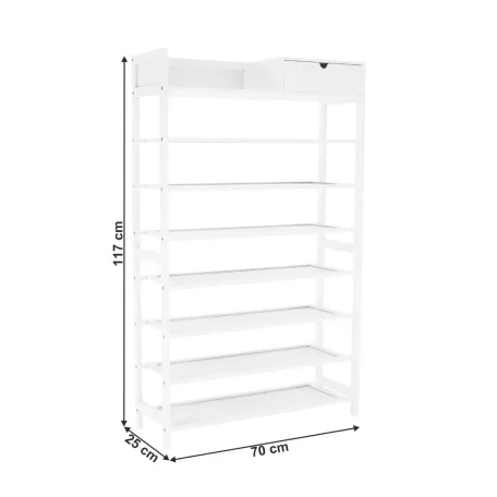Cipőpolc, 7 soros, fehér, KATLEY