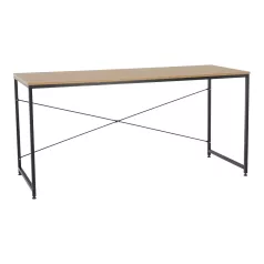 Íróasztal tölgy/fekete, 150x60 cm, MELLORA