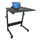 Számítógépasztal kerekekkel, fekete, WESTA