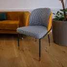 Étkezőszék, fekete-fehér mintás/camel ekobőr, KIRNA