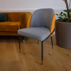 Étkezőszék, fekete-fehér mintás/camel ekobőr, KIRNA