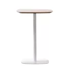 Bárasztal, tölgy/fehér, MDF/fém, átmérő 60 cm, HARLOV