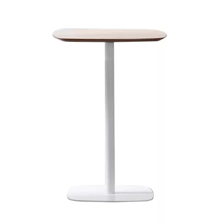Bárasztal, tölgy/fehér, MDF/fém, átmérő 60 cm, HARLOV