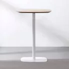 Bárasztal, tölgy/fehér, MDF/fém, átmérő 60 cm, HARLOV