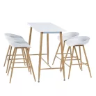 Bárasztal, fehér/bükk, MDF/fém, 110x50 cm, DORTON