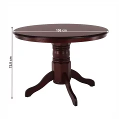 Étkezőasztal, kerek, gesztenye, átmérő 106 cm, TABLOS