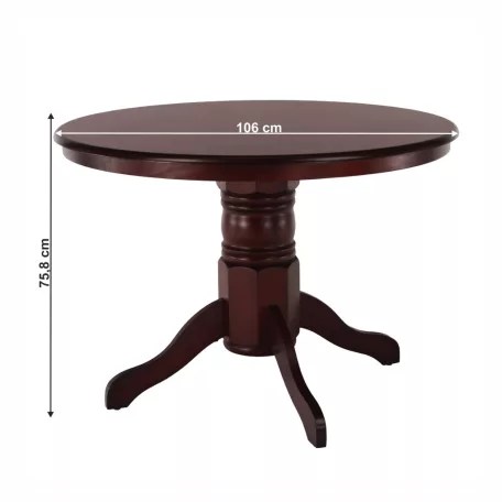 Étkezőasztal, kerek, gesztenye, átmérő 106 cm, TABLOS