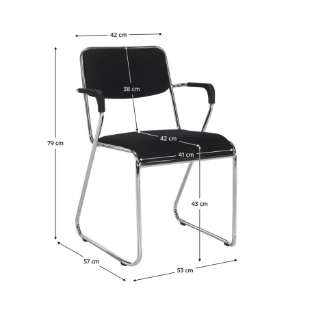 Tárgyolószék, fekete háló, DERYA NEW