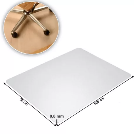 Védőalátét a szék alá, átlátszó, 100x50 cm, 0,8 mm, ELLIE NEW TYP 5