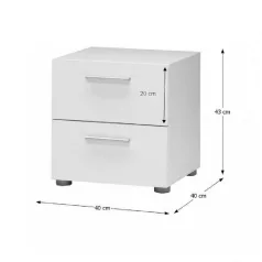 Éjjeliszekrény, fehér, PEPE 70070