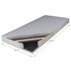 Kétoldalas rugós matrac, 180x200, KOKOS MEDIUM