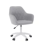 Irodai szék, szürke szövet/fehér, SANTY