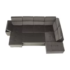 Ülőgarnitúra, szürkésbarna taupe, balos, LAMORA U