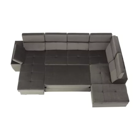 Ülőgarnitúra, szürkésbarna taupe, balos, LAMORA U