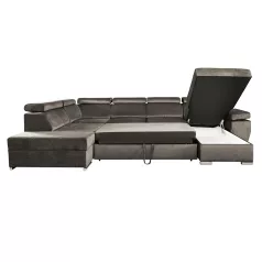 Ülőgarnitúra, szürkésbarna taupe, jobbos, LAMORA U