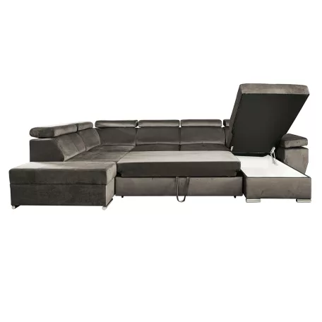 Ülőgarnitúra, szürkésbarna taupe, jobbos, LAMORA U