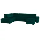 Ülőgarnitúra, smaragd, jobbos, LAMORA U