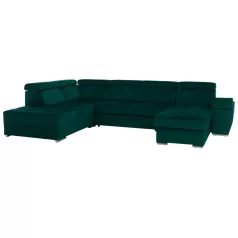 Ülőgarnitúra, smaragd, jobbos, LAMORA U