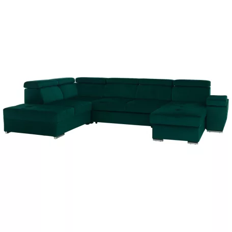 Ülőgarnitúra, smaragd, jobbos, LAMORA U