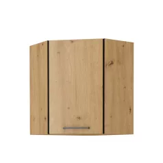   Felső szekrény, matt fekete/artisan tölgy, MONRO 60/60 GN-72 1F