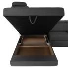 Ülőgarnitúra, sötétszürke, szövet Stark, balos, MAVIS